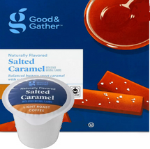Good & Gather Salted Caramel Coffee Single Cup. Balanced buttery sweet caramel with salty notes. Compatible with all single cup brewers, including Keurig and Keurig 2.0.