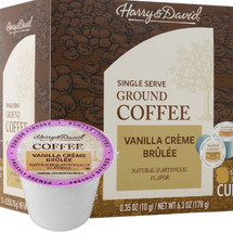 Harry & David Vanilla Creme Brulee Single Cup. Compatible with all single serve brewers, including Keurig® and Keurig® 2.0.