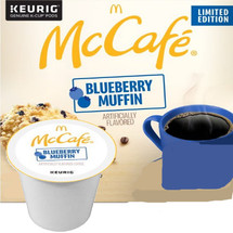 McCafe Blueberry Muffin Coffee K-Cup® Pod. Sweet taste of blueberries with the fresh-baked flavor and aroma of muffins. Compatible with all single cup brewers.