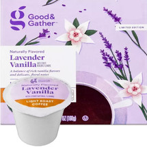 Good & Gather Lavender Vanilla Coffee Single Cup. A balance of rich vanilla flavors and delicate, floral notes. Compatible with all single cup brewers, including Keurig and Keurig 2.0.