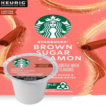 Starbucks Brown Sugar Cinnamon Coffee K-Cup® Pod. Dark brown sugar and baked cinnamon notes. Compatible with most or all single cup brewers including Keurig® and Keurig® 2.0.