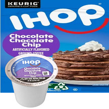 IHop Chocolate Chocolate Chip Coffee K-Cup. Your favorite IHop coffee and a stack of fudgy chocolate pancakes topped with perfectly melty chocolate chips. Compatible with most single serve brewers including Keurig and Keurig 2.0