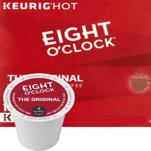 Eight O'Clock Original Coffee K-Cup. A bright, 100% Arabica roast offering sweet and fruity hints in a well-balanced flavor. Perfect for any occasion. 