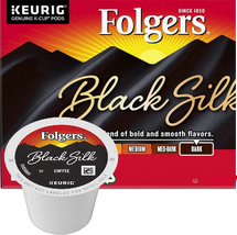 Folgers Gourmet Selections Black Silk Coffee K-Cup. Wake up to a bold, yet exceptionally smooth blend with a subtle smoky note. Folgers Gourmet Selections® Black Silk Coffee is just what fans of dark-roasted coffees are looking for