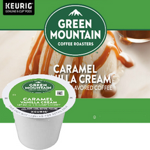 Green Mountain Caramel Vanilla Cream Coffee K-Cup. Caramel Vanilla Cream offers drizzles of sweet, buttery caramel and brown sugar, with swirls of vanilla cream.