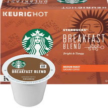 Starbucks Breakfast Blend Coffee K-Cup® Pod. Starbucks ode to sunrise.  This lighter-bodied and milder coffee features bright citrus notes that dance across your tongue, awaken your taste buds and then wash away clean.  A wonderful first cup of the day. Compatible with most or all single cup brewers including Keurig® and Keurig® 2.0