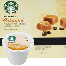Starbucks Caramel Coffee K-Cup® Pod. A blend of luscious, Caramel. Compatible with most or all single cup brewers including Keurig® and Keurig® 2.0