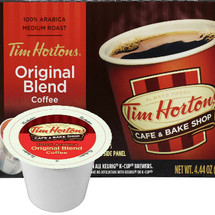 Tim Hortons Cafe & Bake Shop Regular Coffee Single Cup. A delicious blend of 100% Arabica beans delicately roasted for a nicely balanced cup of coffee. Compatible with all single serve brewers, including Keurig® and Keurig® 2.0.