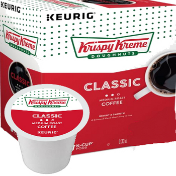Krispy Kreme Doughnuts Smooth Roast Coffee K-Cup. A balanced, easy-to-love blend that boasts bright fruit notes and a clean, sweet finish. Compatible with most single cup brewers including Keurig and Keurig 2.0.
