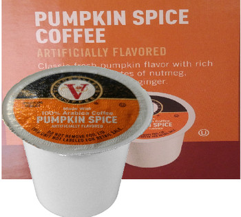 Victor Allen's Coffee Pumpkin Spice Coffee Single Cup. Classic fresh pumpkin flavor with rich aromatic spice notes of nutmeg, cinnamon, clove and ginger. Compatible with most single cup brewers including Keurig and Keurig 2.0.