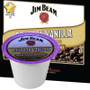 Jim Beam Bourbon Vanilla Coffee Single Cup. A burst of sweet vanilla with a creamy, woody overtone highlights the bourbon-flavored coffee's caramel and smoky tones. This is a non-alcoholic product. Compatible with most single cup brewers including Keurig and Keurig 2.0.