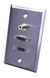 Stainless Steel HDMI, VGA, and 3.5mm Wall Plate (120953X)