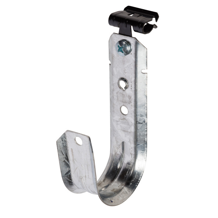 2 J-Hook Cable Support with Hammer-on Beam Flange Clip 100 pack  (WI-JH32HOK24) - Mercommbe