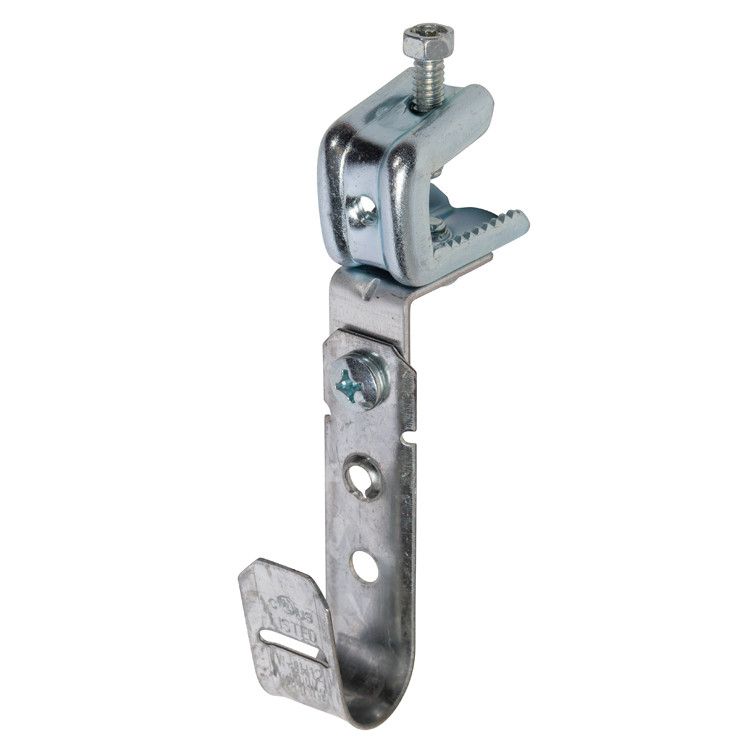 3/4 J-Hook Cable Support with 360 degree Rotating Beam Clamp 100 pack  (WI-JH12ACPBC) - Mercommbe