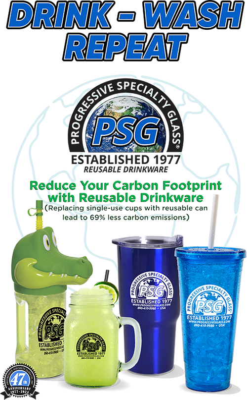 Drink, Wash, Repeat - Reduce your carbon footprint with reusable drinkware.