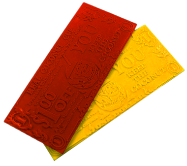 Coconut Coupons in red and yellow