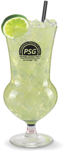 21oz Celebration® Glass is a glass with a base and fun shape and a custom logo printed on the side