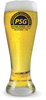 50oz Super Pilsner Glass is a larger version of the standard clear pilsner glass with custom logo printing