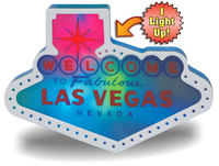 WTLV Light-Up Sign is an element shaped and painted like the las vegas sign and lights up and attaches to drinkware.