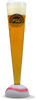 24oz Plastic Baseball Prostacker™ is a tall clear skinny cup with a painted baseball base and a custom logo
