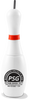 32oz Plastic Bowling Pin is an opaque plastic cup in the shape of a bowling pin and painted to look like a real bowling pin. Hole for straw in the top and custom logo printed on the side
