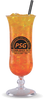 15oz Plastic Hurricane is a clear cup with a base and a custom logo