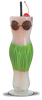 19oz Hula Girl Glass is a glass shaped like a hula girl with painted skirt and custom logo