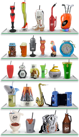 A selection of custom cups and glasses created by Progressive Glass