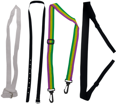 Straps & Lanyards that connect to our yard glasses so they can be easily hung around a neck or carried.