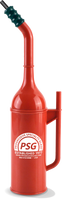 32oz Plastic Fan Fueler© is a colored cup in the shape of a gas can with a custom logo printed