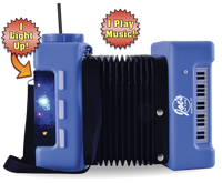 100oz Plastic Light-Up & Sound Accordion mimics a real accordian with lights and sounds but also is a cup that holds liquid and has custom logo printing.