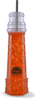 18oz Lighthouse is a plastic cup in the shape of a lighthouse and has custom logo printing