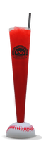 18oz Plastic Baseball Prostacker™ is a clear cup shaped like a baseball bat and has options for custom logo printing.