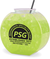 64oz Plastic Fishbowl is a large plastic drum style fishbowl with logo printing on both sides
