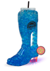 46oz Plastic Light-Up Cowboy Boot is a clear plastic cup in the shape of a cowboy boot with a light feature at the bottom and custom logo printing