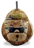 16oz Bear with Sunglasses Coconut is a real hand carved and painted coconut with a bear face and sunglasses and a straw at the top with custom logo printing