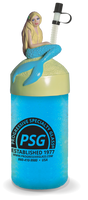 24oz Plastic Mermaid Sipper with mermaid character on top and custom logo printing