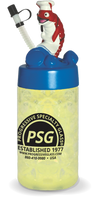 24oz Plastic Shrimp Sipper with shrimp character on top and custom logo printing