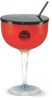 45oz Plastic 3 Piece Fun Bowl® shown put together with a large red margarita and a custom logo printed on it