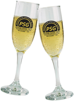 Champagne Flutes with custom logo or artwork