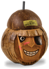 16oz Pirate Coconut is a real hand carved coconut in the shape of a pirate face. Comes with a lid and straw.