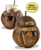 16oz Pirate Coconut is a real hand carved coconut in the shape of a pirate face. Comes with a lid and straw.