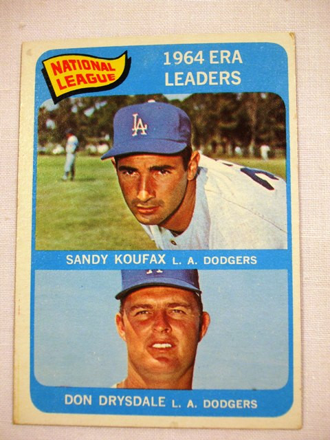 1963 Topps Sandy Koufax/don Drysdale/bob Gibson NL ERA Leaders