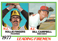 1978 Topps #208 1977 Leading Firemen Fingers and Campbell NRMT