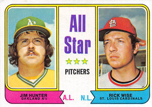 1974 Topps #339 All Star Pitchers EX Hunter & Wise (74T339EX)