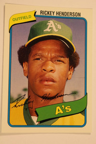 Baseball Cards, Rickey Henderson, Henderson, 2006 Topps, 1980 Topps, A's, Athletics, Rookie, Rookie of the Week