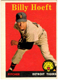 1958 Topps, Baseball Cards, Topps,  Hoeft, Billy Hoeft, Yellow Name, Yellow Letters, Tigers