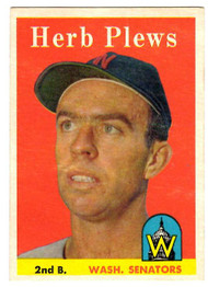 1958 Topps, Baseball Cards, Topps, Herb Plews, Senators