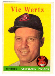 1958 Topps, Baseball Cards, Topps, Vic Wertz, Indians