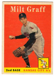 1958 Topps, Baseball Cards, Topps, Milt Graff, A's 